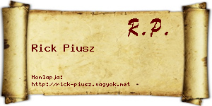 Rick Piusz névjegykártya
